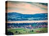Vintage Retro Hipster Style Travel Image of German Countryside and Village. Bavaria, Germany-f9photos-Stretched Canvas