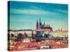 Vintage Retro Hipster Style Travel Image of  Hradchany: the Saint Vitus (St. Vitt's) Cathedral and-f9photos-Stretched Canvas