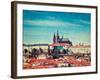 Vintage Retro Hipster Style Travel Image of  Hradchany: the Saint Vitus (St. Vitt's) Cathedral and-f9photos-Framed Photographic Print