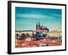 Vintage Retro Hipster Style Travel Image of  Hradchany: the Saint Vitus (St. Vitt's) Cathedral and-f9photos-Framed Photographic Print