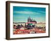 Vintage Retro Hipster Style Travel Image of  Hradchany: the Saint Vitus (St. Vitt's) Cathedral and-f9photos-Framed Photographic Print