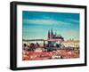 Vintage Retro Hipster Style Travel Image of  Hradchany: the Saint Vitus (St. Vitt's) Cathedral and-f9photos-Framed Photographic Print