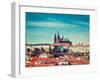 Vintage Retro Hipster Style Travel Image of  Hradchany: the Saint Vitus (St. Vitt's) Cathedral and-f9photos-Framed Photographic Print