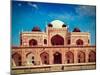 Vintage Retro Hipster Style Travel Image of Humayun's Tomb with Overlaid Grunge Texture. Delhi, Ind-f9photos-Mounted Photographic Print