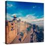 Vintage Retro Hipster Style Travel Image of India Tourist Attraction - Mughal Architecture - Gwalio-f9photos-Stretched Canvas