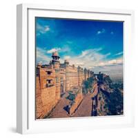 Vintage Retro Hipster Style Travel Image of India Tourist Attraction - Mughal Architecture - Gwalio-f9photos-Framed Photographic Print