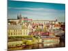 Vintage Retro Hipster Style Travel Image of Mala Strana and  Prague Castle over Vltava River. Pragu-f9photos-Mounted Photographic Print