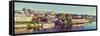 Vintage Retro Hipster Style Travel Image of Panorama of Historic Center of Prague:  Gradchany (Prag-f9photos-Framed Stretched Canvas