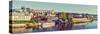 Vintage Retro Hipster Style Travel Image of Panorama of Historic Center of Prague:  Gradchany (Prag-f9photos-Stretched Canvas