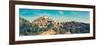 Vintage Retro Hipster Style Travel Image of Panorama of Kumbhalgrh Fort. Rajasthan, India-f9photos-Framed Photographic Print
