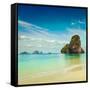 Vintage Retro Hipster Style Travel Image of Pranang Beach. Krabi, Thailand-f9photos-Framed Stretched Canvas