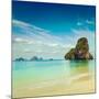 Vintage Retro Hipster Style Travel Image of Pranang Beach. Krabi, Thailand-f9photos-Mounted Photographic Print