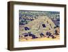 Vintage Retro Hipster Style Travel Image of Pyramid of the Moon. View from the Pyramid of the Sun.-f9photos-Framed Photographic Print