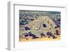 Vintage Retro Hipster Style Travel Image of Pyramid of the Moon. View from the Pyramid of the Sun.-f9photos-Framed Photographic Print