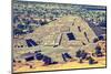 Vintage Retro Hipster Style Travel Image of Pyramid of the Moon. View from the Pyramid of the Sun.-f9photos-Mounted Photographic Print