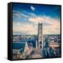 Vintage Retro Hipster Style Travel Image of Saint Bavo Cathedral (Sint-Baafskathedraal) and Sint-Ba-f9photos-Framed Stretched Canvas