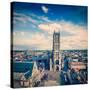 Vintage Retro Hipster Style Travel Image of Saint Bavo Cathedral (Sint-Baafskathedraal) and Sint-Ba-f9photos-Stretched Canvas