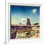 Vintage Retro Hipster Style Travel Image of Sri Menakshi Temple Water Tank, Madurai, Tamil Nadu, In-f9photos-Framed Photographic Print