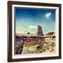 Vintage Retro Hipster Style Travel Image of Sri Menakshi Temple Water Tank, Madurai, Tamil Nadu, In-f9photos-Framed Photographic Print