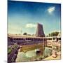 Vintage Retro Hipster Style Travel Image of Sri Menakshi Temple Water Tank, Madurai, Tamil Nadu, In-f9photos-Mounted Photographic Print