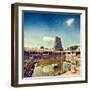 Vintage Retro Hipster Style Travel Image of Sri Menakshi Temple Water Tank, Madurai, Tamil Nadu, In-f9photos-Framed Photographic Print