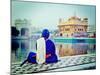 Vintage Retro Hipster Style Travel Image of Unidentifiable Seekh Nihang Warrior Meditating at Sikh-f9photos-Mounted Photographic Print