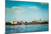 Vintage Retro Hipster Style Travel Image of  View of Riga over Daugava River: Riga Castle, St. Jame-f9photos-Mounted Photographic Print