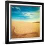 Vintage Retro Hipster Style Travel Image of White Sand Dunes on Sunrise, Mui Ne, Vietnam-f9photos-Framed Photographic Print