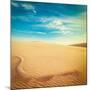 Vintage Retro Hipster Style Travel Image of White Sand Dunes on Sunrise, Mui Ne, Vietnam-f9photos-Mounted Photographic Print