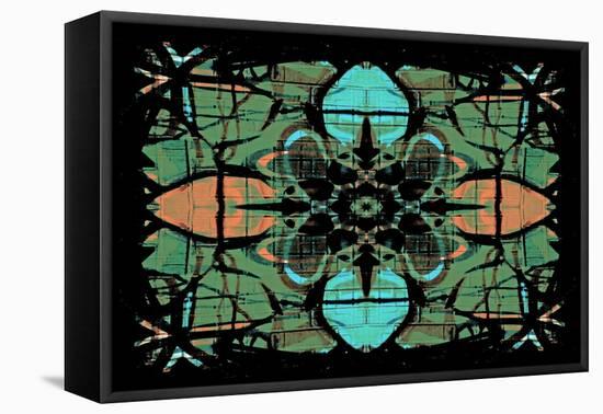 Vintage Retro Kaleidoscope Flower-Steve18-Framed Stretched Canvas