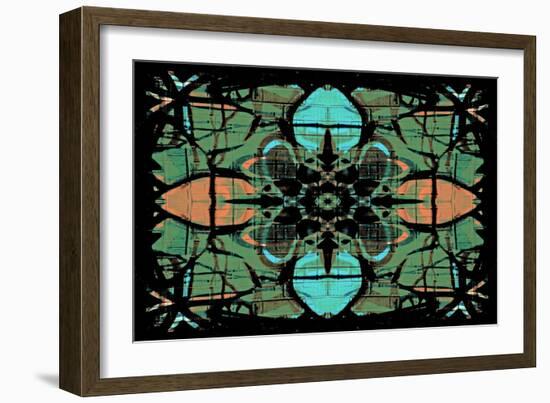 Vintage Retro Kaleidoscope Flower-Steve18-Framed Art Print