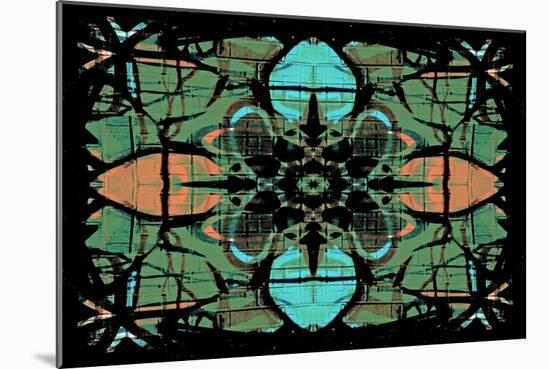 Vintage Retro Kaleidoscope Flower-Steve18-Mounted Art Print