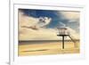 Vintage Retro Style Filtered Picture of a Lifeguard Tower on a Beach.-Maciej Bledowski-Framed Photographic Print