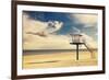 Vintage Retro Style Filtered Picture of a Lifeguard Tower on a Beach.-Maciej Bledowski-Framed Photographic Print