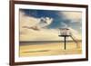 Vintage Retro Style Filtered Picture of a Lifeguard Tower on a Beach.-Maciej Bledowski-Framed Photographic Print