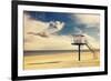 Vintage Retro Style Filtered Picture of a Lifeguard Tower on a Beach.-Maciej Bledowski-Framed Photographic Print