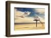 Vintage Retro Style Filtered Picture of a Lifeguard Tower on a Beach.-Maciej Bledowski-Framed Photographic Print