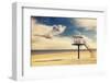 Vintage Retro Style Filtered Picture of a Lifeguard Tower on a Beach.-Maciej Bledowski-Framed Photographic Print