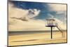 Vintage Retro Style Filtered Picture of a Lifeguard Tower on a Beach.-Maciej Bledowski-Mounted Photographic Print