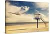 Vintage Retro Style Filtered Picture of a Lifeguard Tower on a Beach.-Maciej Bledowski-Stretched Canvas