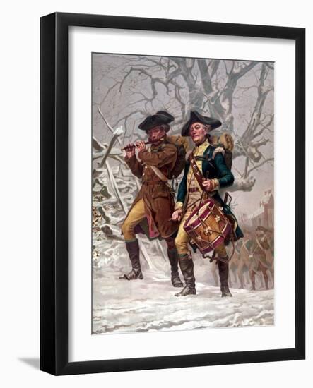 Vintage Revolutionary War Print of American Minutemen-Stocktrek Images-Framed Premium Photographic Print