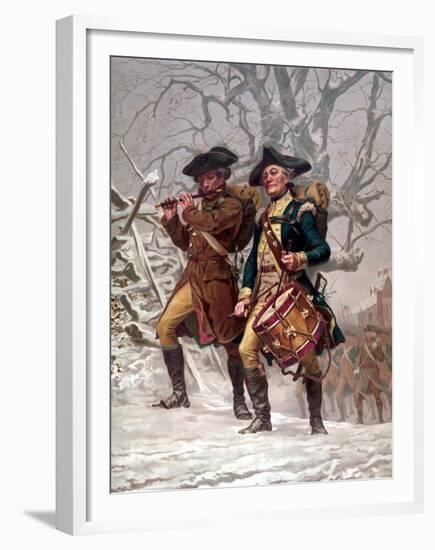 Vintage Revolutionary War Print of American Minutemen-Stocktrek Images-Framed Premium Photographic Print