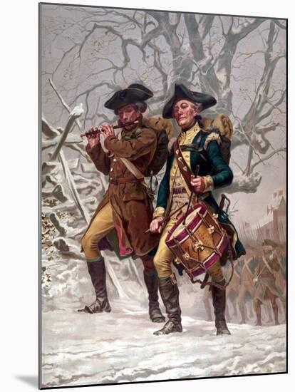 Vintage Revolutionary War Print of American Minutemen-Stocktrek Images-Mounted Premium Photographic Print