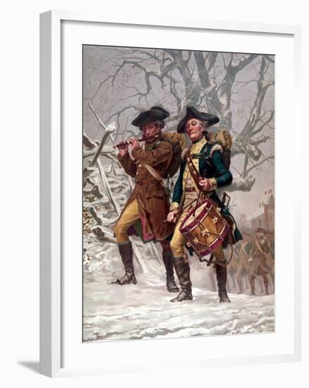 Vintage Revolutionary War Print of American Minutemen-Stocktrek Images-Framed Photographic Print