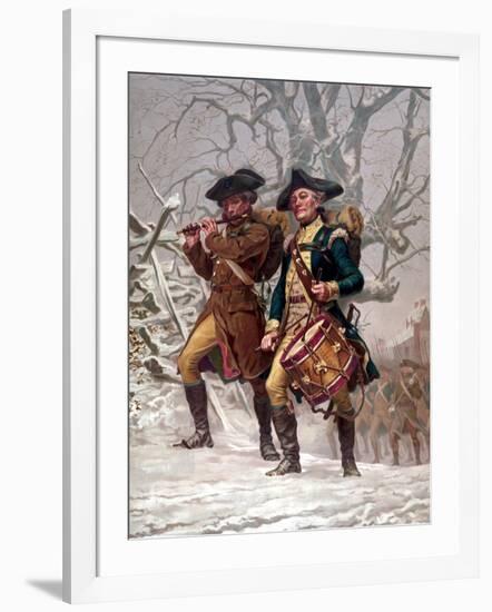 Vintage Revolutionary War Print of American Minutemen-Stocktrek Images-Framed Photographic Print