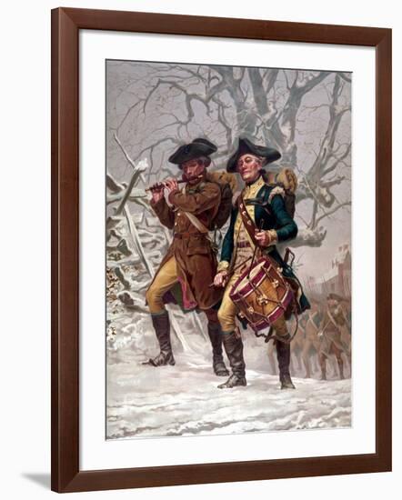 Vintage Revolutionary War Print of American Minutemen-Stocktrek Images-Framed Photographic Print