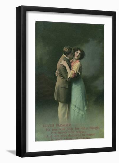 Vintage Romantic Poatcard-null-Framed Giclee Print