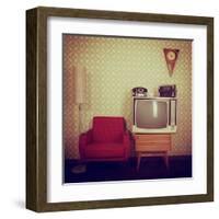 Vintage Room With Wallpaper-khorzhevska-Framed Art Print