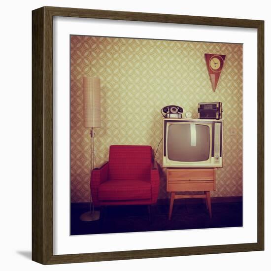 Vintage Room With Wallpaper-khorzhevska-Framed Art Print