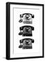 Vintage Rotary Telephone b&w Pop Art Print Poster-null-Framed Premium Giclee Print